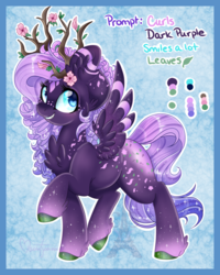 Size: 1024x1279 | Tagged: safe, artist:pvrii, oc, oc only, pegasus, pony, antlers, reference sheet, solo