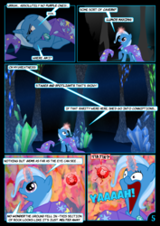 Size: 1240x1754 | Tagged: safe, artist:christhes, trixie, pony, unicorn, g4, cave, comic, female, gem, harry potter (series), mare, solo, star mares