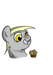 Size: 3508x4961 | Tagged: safe, artist:animanatole, derpy hooves, pegasus, pony, g4, female, food, mare, muffin