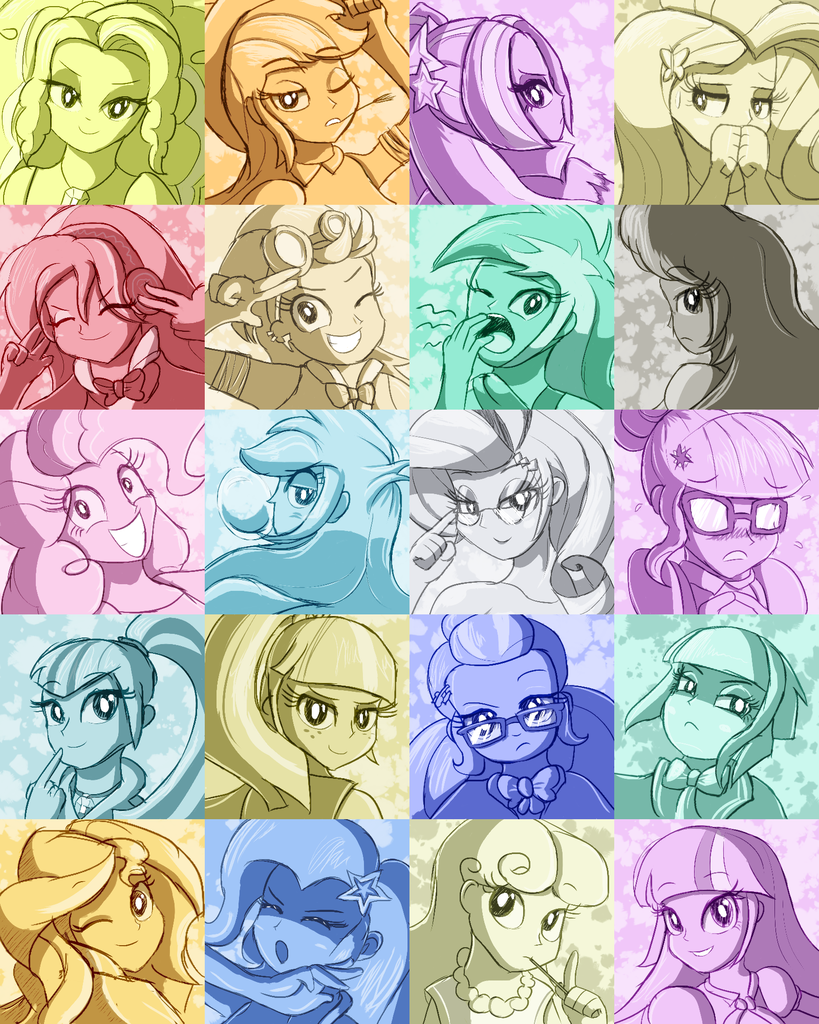 Safe Artist Zelc Face Adagio Dazzle Applejack Aria Blaze