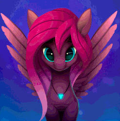 Size: 900x911 | Tagged: safe, artist:rodrigues404, oc, oc only, oc:vespidae, changeling, animated, changeling oc, cute, cuteling, female, looking at you, pink changeling, smiling, solo