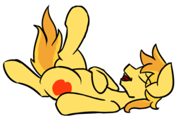Size: 1841x1216 | Tagged: safe, artist:coatieyay, braeburn, g4, eyes closed, male, on back, relaxing, simple background, solo, transparent background