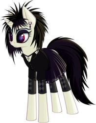 Size: 2210x2820 | Tagged: safe, artist:styroponyworks, dj pon-3, vinyl scratch, g4, ankh, clothes, female, goth, high res, skirt, solo