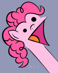 Size: 563x709 | Tagged: safe, artist:mr-1, pinkie pie, g4, :v, female, long neck, solo