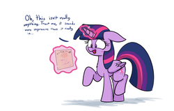 Size: 1100x700 | Tagged: safe, artist:heir-of-rick, twilight sparkle, alicorn, pony, g4, adorkable, blushing, cute, diploma, dork, female, magic, mare, solo, twiabetes, twilight sparkle (alicorn)