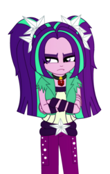 Size: 600x944 | Tagged: safe, artist:php198, aria blaze, equestria girls, g4, female, grumpy, pigtails, simple background, solo, transparent background, twintails