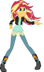 Size: 3220x5171 | Tagged: dead source, safe, artist:birdalliance, sunset shimmer, equestria girls, g4, crossover, electricity, female, lightning, misaka mikoto, simple background, solo, transparent background