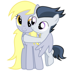 Size: 824x845 | Tagged: safe, artist:lunaticdawn, edit, derpy hooves, rumble, pegasus, pony, g4, bipedal, colt, cute, derpumble, duo, duo male and female, female, foal, hug, male, mare, shipping, simple background, straight, transparent background, vector, winghug