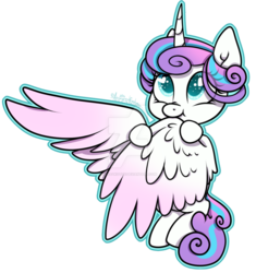 Size: 1024x1090 | Tagged: safe, artist:alice4kotov, princess flurry heart, g4, the crystalling, cute, deviantart watermark, female, flurrybetes, heart eyes, obtrusive watermark, preening, simple background, solo, transparent background, watermark, wing bite, wingding eyes