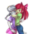 Size: 800x800 | Tagged: safe, artist:moenkin, apple bloom, silver spoon, equestria girls, g4, adorabloom, cute, duo, duo female, female, hand on head, hug, silverbetes, simple background, transparent background