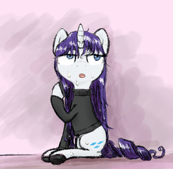 Size: 778x762 | Tagged: safe, artist:plotcore, rarity, g4, beret, female, hat, solo, wet, wet mane, wet mane rarity