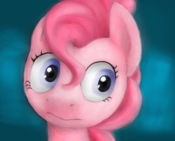 Size: 3656x2941 | Tagged: safe, artist:plotcore, pinkie pie, g4, bust, face, female, high res, nervous, solo, wide eyes, worried