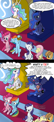 Size: 1500x3376 | Tagged: safe, artist:brisineo, applejack, fluttershy, pinkie pie, princess celestia, princess luna, rainbow dash, rarity, twilight sparkle, g4, 4chan, 4chan cup, 4chan cup scarf, alcohol, angry, biting, bloodshot eyes, cider, clothes, comic, eyes closed, faint, foam finger, food, hoof biting, implied princess twilight, implied twilight sparkle, jersey, open mouth, popcorn, scarf, smiling, sports, spread wings, swirly eyes, talking, vein, vein bulge
