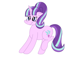 Size: 2592x1936 | Tagged: safe, artist:squipycheetah, starlight glimmer, pony, unicorn, g4, female, floppy ears, looking at you, raised hoof, raised leg, s5 starlight, simple background, smiling, solo, transparent background, vector