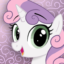 Size: 1000x1000 | Tagged: safe, artist:selenophile, sweetie belle, pony, unicorn, g4, bust, cute, diasweetes, female, filly, icon, looking at you, open mouth, portrait, solo