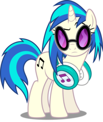 Size: 4203x5000 | Tagged: safe, artist:dashiesparkle, dj pon-3, vinyl scratch, pony, unicorn, g4, season 5, slice of life (episode), .svg available, absurd resolution, cutie mark, female, headphones, hooves, horn, mare, raised eyebrow, simple background, solo, sunglasses, transparent background, vector, vinyl's glasses