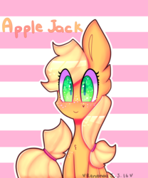Size: 2500x3000 | Tagged: safe, artist:bunxl, applejack, earth pony, pony, g4, female, hatless, high res, mare, missing accessory, solo, sparkly eyes, wingding eyes