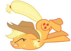 Size: 9700x7000 | Tagged: safe, artist:tardifice, applejack, earth pony, pony, castle mane-ia, g4, absurd resolution, crash, eyes closed, female, gritted teeth, mare, simple background, solo, transparent background, vector