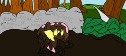 Size: 1554x693 | Tagged: safe, artist:amateur-draw, fluttershy, g4, 1000 hours in ms paint, ms paint, mud, mud bath