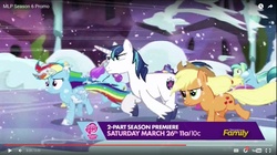Size: 1600x899 | Tagged: safe, screencap, applejack, rainbow dash, shining armor, g4, the crystalling, out of context