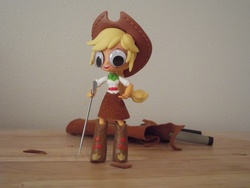 Size: 2000x1500 | Tagged: safe, applejack, equestria girls, g4, clothes, doll, equestria girls minis, eqventures of the minis, female, googly eyes, irl, photo, skirt, toy