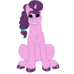 Size: 1200x1200 | Tagged: safe, artist:graffiti, sugar belle, g4, colored hooves, female, pixel art, simple background, sitting, smiling, solo, transparent background
