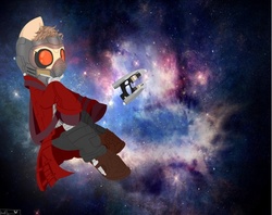 Size: 569x450 | Tagged: safe, artist:lexythedoodlequeen2, guardians of the galaxy, solo, star-lord