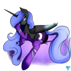 Size: 2000x2000 | Tagged: safe, artist:mytatsur, nightmare moon, clothes, cloud, female, pregnant, prone, smiling, socks, solo