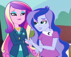 Size: 720x580 | Tagged: safe, screencap, dean cadance, princess cadance, princess luna, vice principal luna, equestria girls, g4, my little pony equestria girls: friendship games, cropped, duo