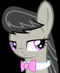 Size: 500x600 | Tagged: safe, octavia melody, g4, black background, bowtie, female, inverted mouth, simple background, smiling, solo, vector