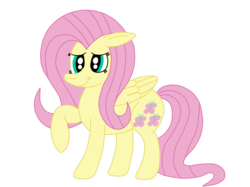 Size: 2592x1936 | Tagged: safe, artist:squipycheetah, fluttershy, pegasus, pony, g4, cute, female, floppy ears, folded wings, looking at you, raised hoof, shyabetes, simple background, smiling, solo, transparent background, vector