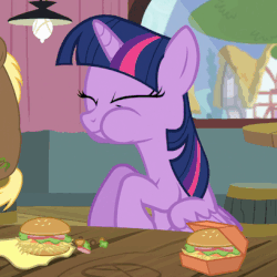 Size: 408x408 | Tagged: safe, screencap, coco crusoe, twilight sparkle, alicorn, pony, g4, twilight time, animated, burger, chewing, cute, female, food, hay burger, mare, perfect loop, solo focus, that pony sure does love burgers, twiabetes, twilight burgkle, twilight sparkle (alicorn)