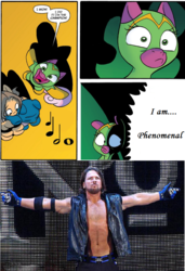 Size: 699x1024 | Tagged: safe, idw, cheerilee, friendship is magic #29, g4, spoiler:comic, aj styles, meme, surprise entrance meme, wwe