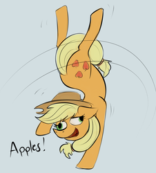 Size: 1200x1330 | Tagged: safe, artist:marsminer, applejack, earth pony, pony, g4, appul, backbend, derp, female, silly, silly pony, solo, spin, who's a silly pony
