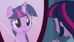 Size: 1920x1080 | Tagged: safe, screencap, twilight sparkle, human, equestria girls, g4, cute, human ponidox, mirror, sad, square crossover, twilight sparkle (alicorn)