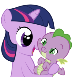 Size: 601x618 | Tagged: dead source, safe, artist:avisola, spike, twilight sparkle, dragon, pony, unicorn, g4, baby, baby dragon, baby spike, cheeks, cute, eyebrows, female, filly, filly twilight sparkle, green eyes, holding, horn, male, mama twilight, nuzzling, open mouth, simple background, smiling, spikabetes, spikelove, transparent background, twiabetes, unicorn twilight, vector, younger