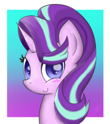 Size: 1170x1320 | Tagged: safe, artist:bojo, starlight glimmer, pony, unicorn, g4, blushing, cute, female, glimmerbetes, looking at you, mare, smiling, solo