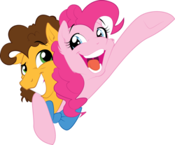 Size: 800x666 | Tagged: safe, artist:krossan, cheese sandwich, pinkie pie, g4, hug, smiling