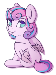 Size: 733x969 | Tagged: safe, artist:submerged08, princess flurry heart, pony, g4, season 6, cute, female, flurrybetes, looking back, signature, solo