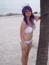 Size: 3456x4608 | Tagged: safe, artist:krazykari, rarity, human, g4, bikini, clothes, cosplay, costume, irl, irl human, photo, sunglasses, swimsuit