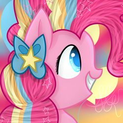 Size: 2500x2500 | Tagged: safe, artist:applejacks2, pinkie pie, g4, female, high res, portrait, rainbow power, solo