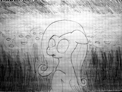 Size: 3264x2448 | Tagged: safe, artist:gentlecolt, fluttershy, g4, female, graph paper, high res, sketch, solo, traditional art