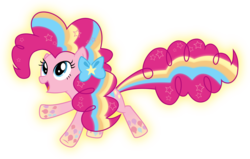 Size: 10065x6419 | Tagged: safe, artist:kimberlythehedgie, pinkie pie, g4, twilight's kingdom, absurd resolution, female, open mouth, rainbow power, simple background, solo, transparent background, vector