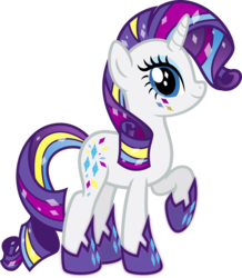 Size: 4430x5077 | Tagged: safe, artist:osipush, rarity, g4, absurd resolution, cutie mark magic, female, rainbow power, rainbow power-ified, raised hoof, simple background, solo, transparent background, vector