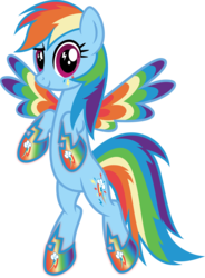 Size: 3915x5316 | Tagged: safe, artist:osipush, rainbow dash, g4, colored wings, cutie mark magic, female, multicolored wings, rainbow power, rainbow power rainbow dash, rainbow power-ified, rainbow wings, simple background, solo, transparent background, vector, wingding eyes