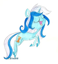 Size: 1456x1612 | Tagged: safe, artist:raiwee, minuette, pony, unicorn, g4, female, solo, traditional art