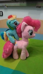 Size: 281x480 | Tagged: safe, artist:juanjo_belic, pinkie pie, rainbow dash, g4, irl, photo, plushie, ship:pinkiedash, shipping