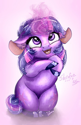 Size: 1300x2000 | Tagged: safe, artist:shirofoz, twilight sparkle, g4, chibi, cute, female, floppy ears, fluffy, magic, solo, twiabetes