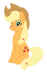 Size: 1992x3032 | Tagged: safe, artist:squipycheetah, applejack, earth pony, pony, g4, applejack's hat, cute, female, freckles, hat, jackabetes, looking at you, one eye closed, simple background, sitting, smiling, solo, transparent background, vector, wink