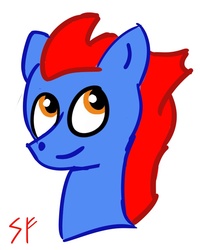 Size: 592x739 | Tagged: safe, artist:storm flare, oc, oc only, pony, icon, looking up, male, portrait, smiling, solo, stallion